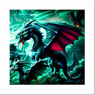 Green dragon Posters and Art